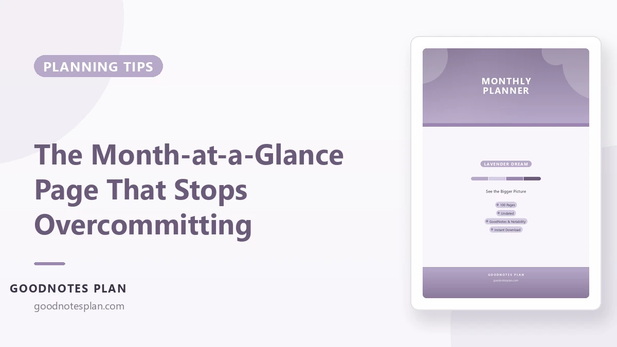 The Month-at-a-Glance Page That Stops You Overcommitting