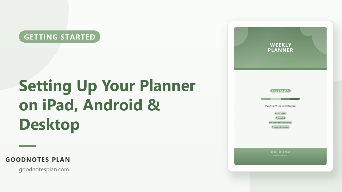 Setting Up Your Digital Planner on iPad, Android and Desktop