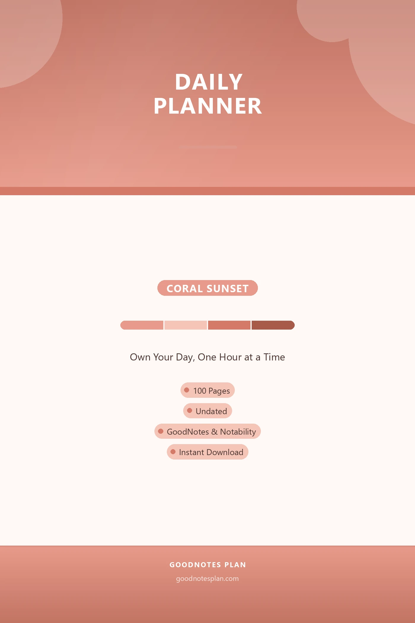 Daily Planner — Coral Sunset cover