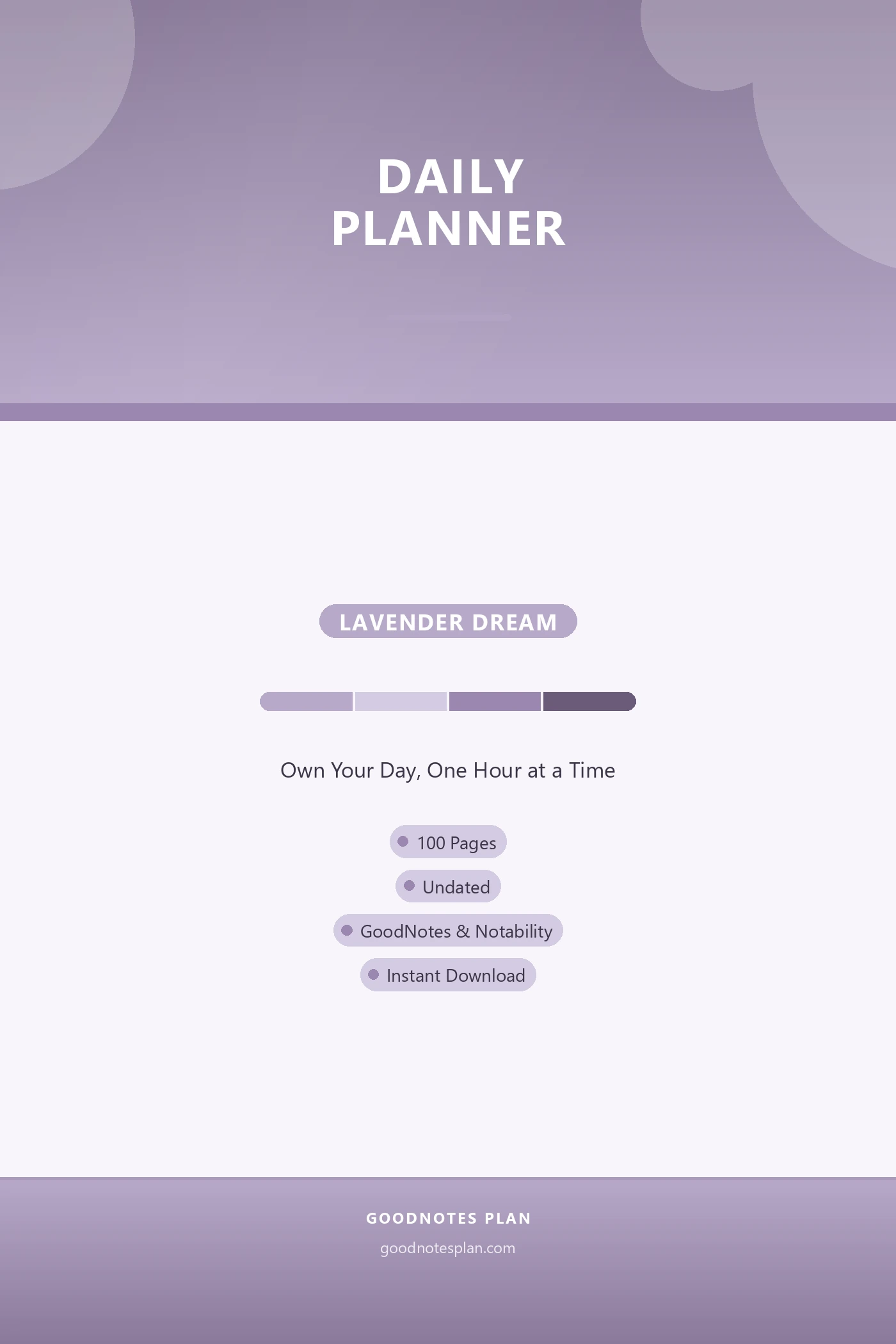 Daily Planner — Lavender Dream — undated digital planner cover