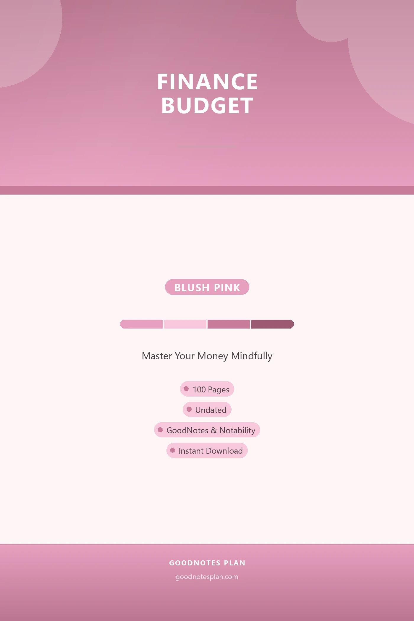 Finance Budget — Blush Pink cover