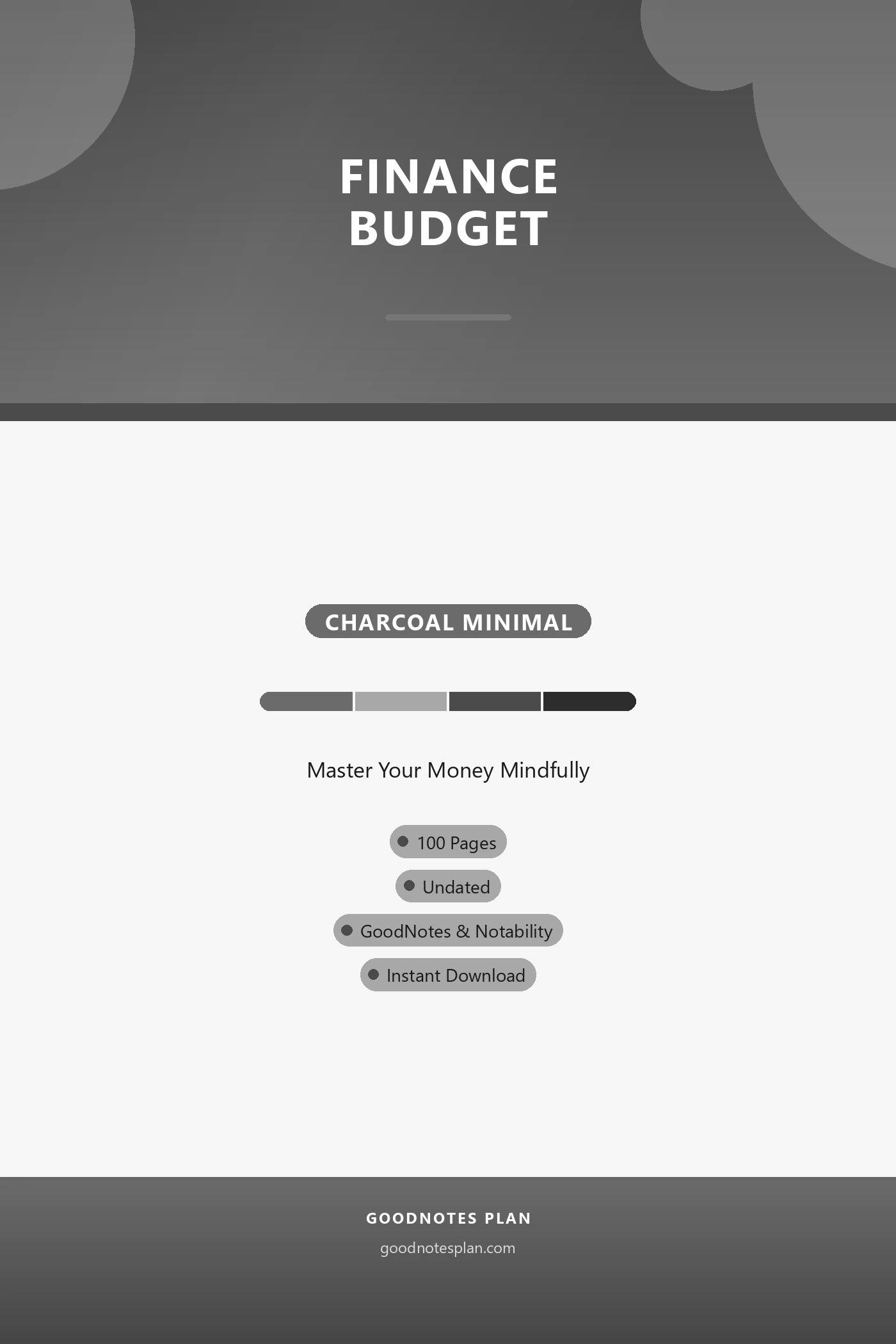 Finance Budget — Charcoal Minimal cover