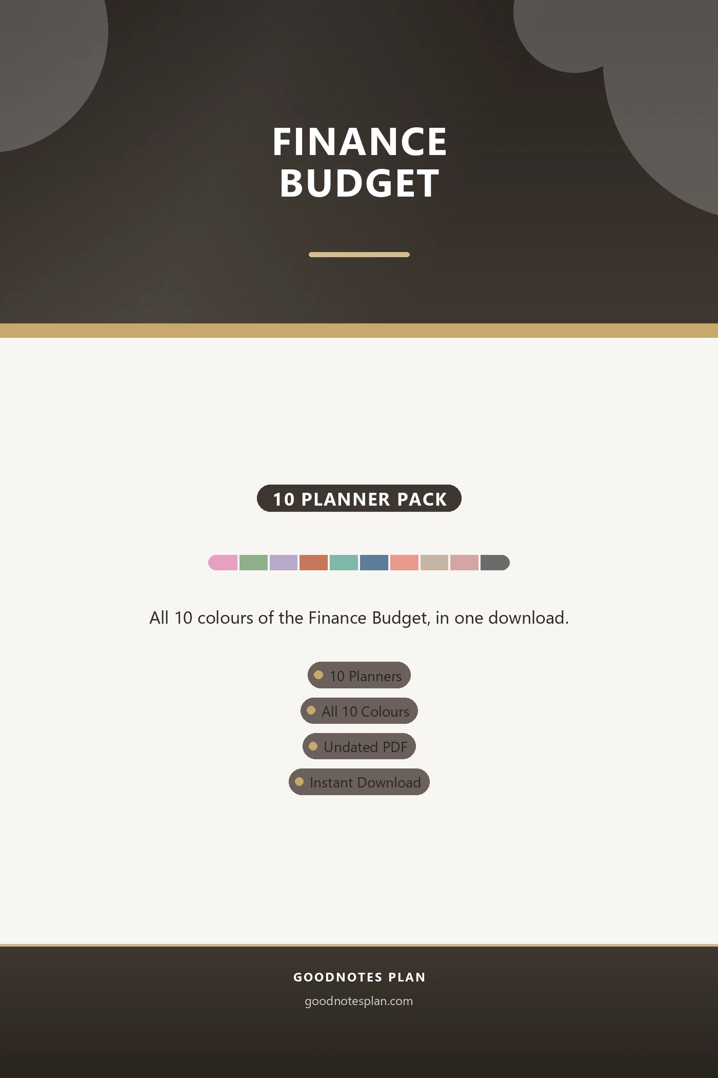 Finance Budget — Full Color Pack (10 planners) cover