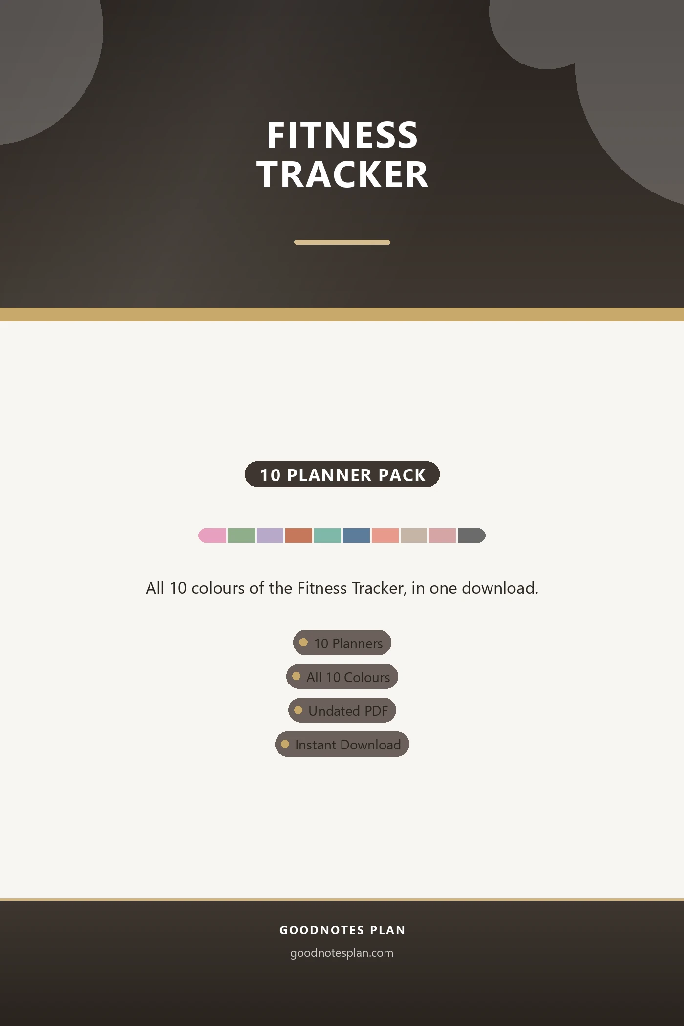 Fitness Tracker — Full Color Pack (10 planners) cover