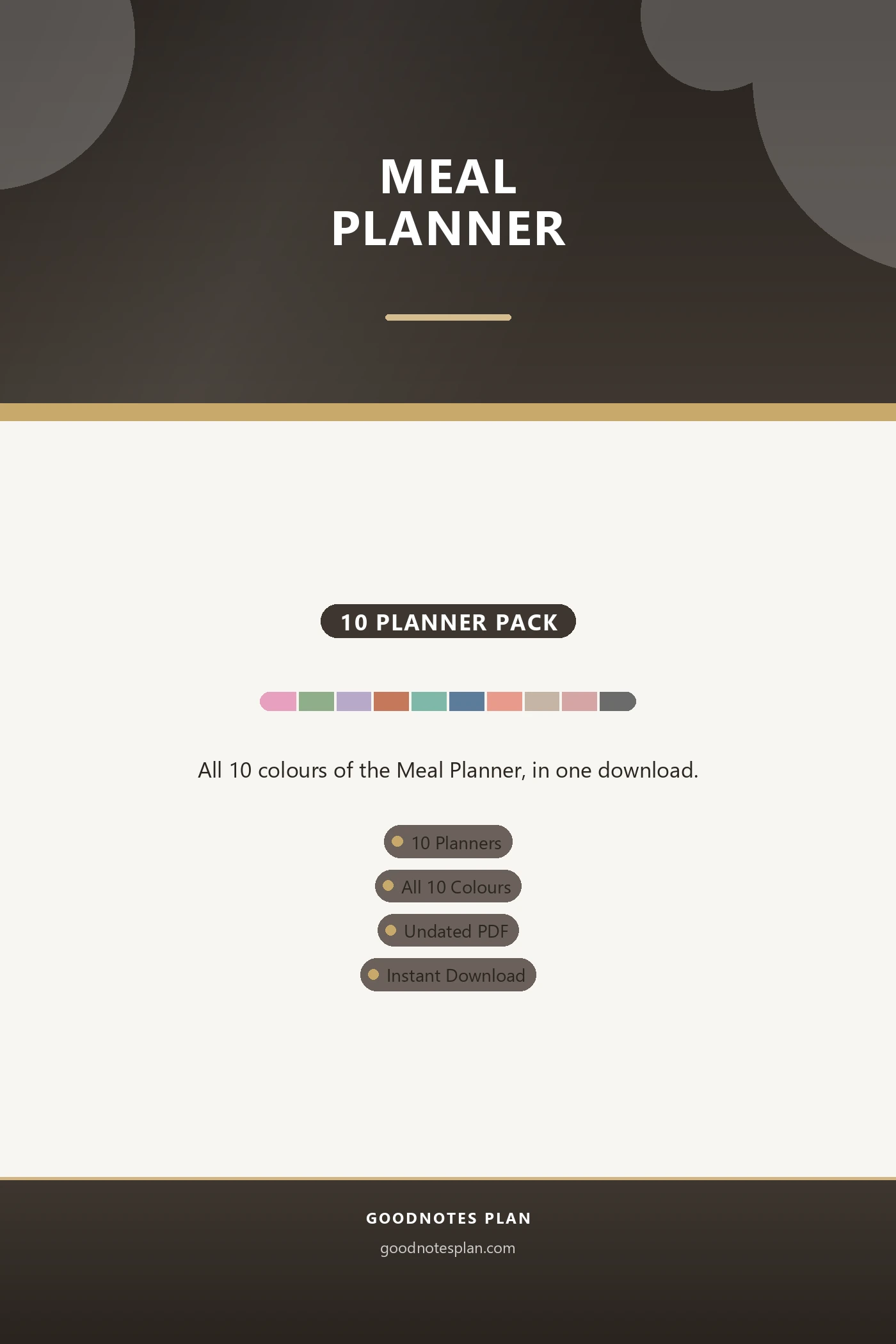 Meal Planner — Full Color Pack (10 planners) cover