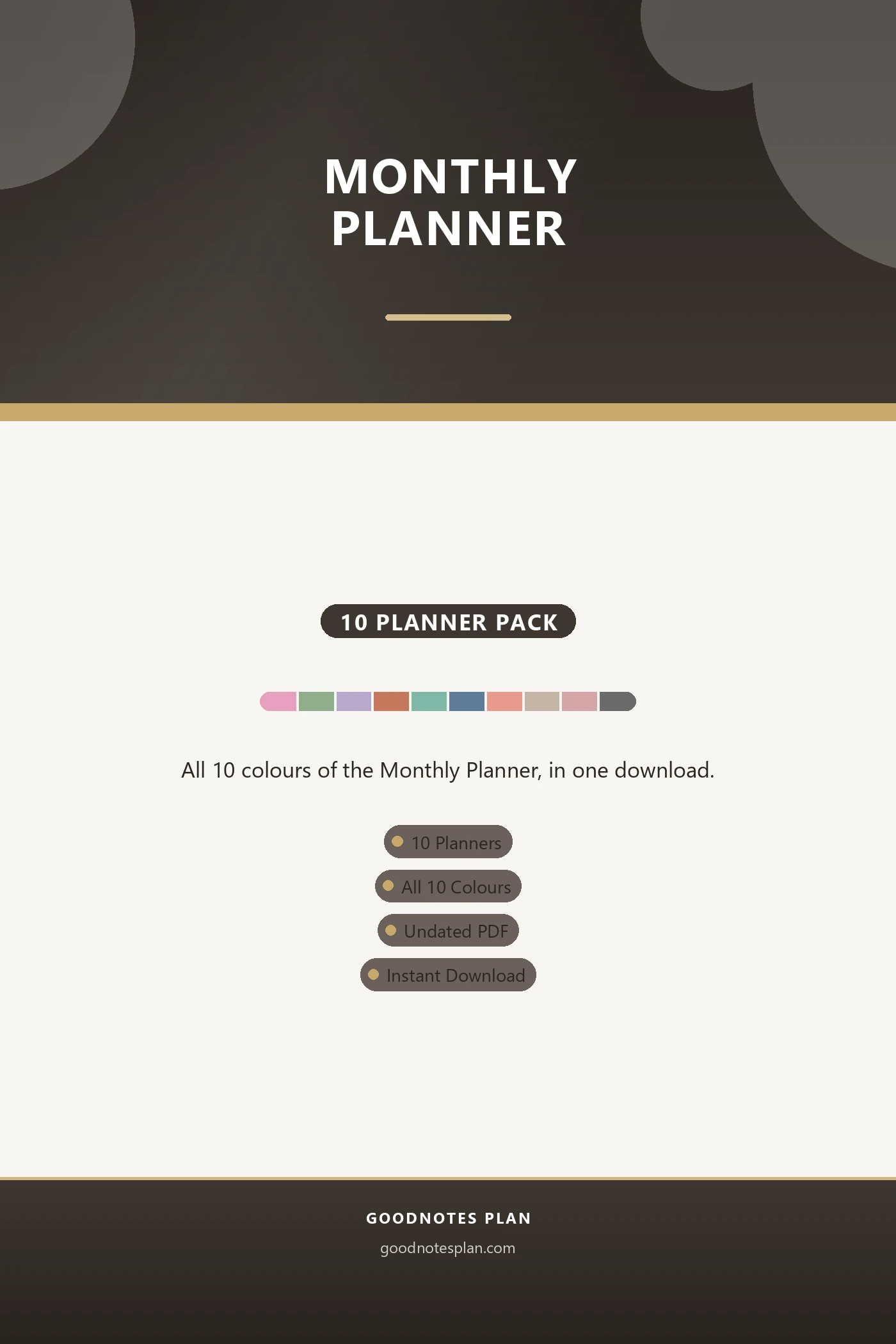 Monthly Planner — Full Color Pack (10 planners) cover