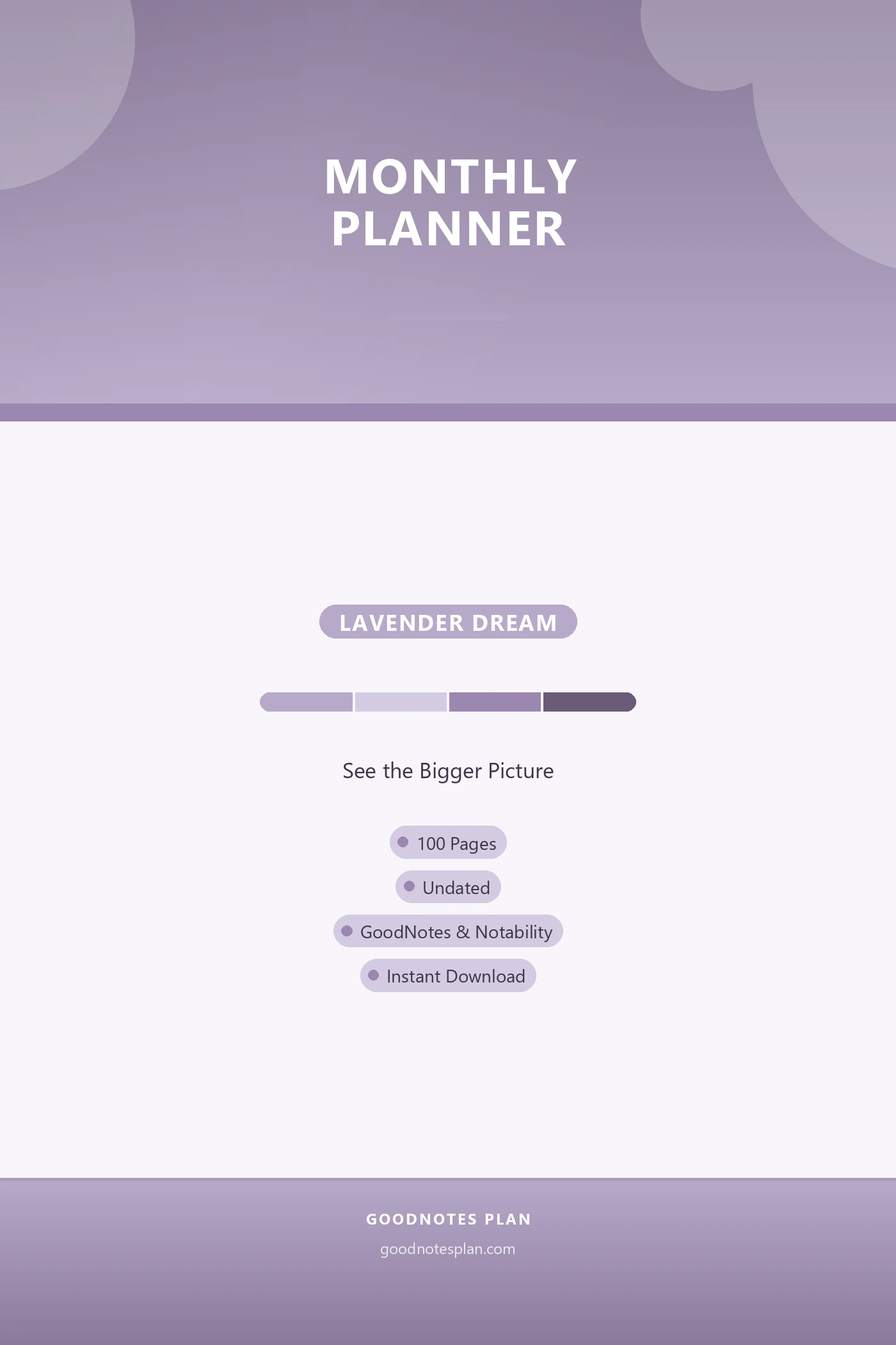 Monthly Planner — Lavender Dream cover