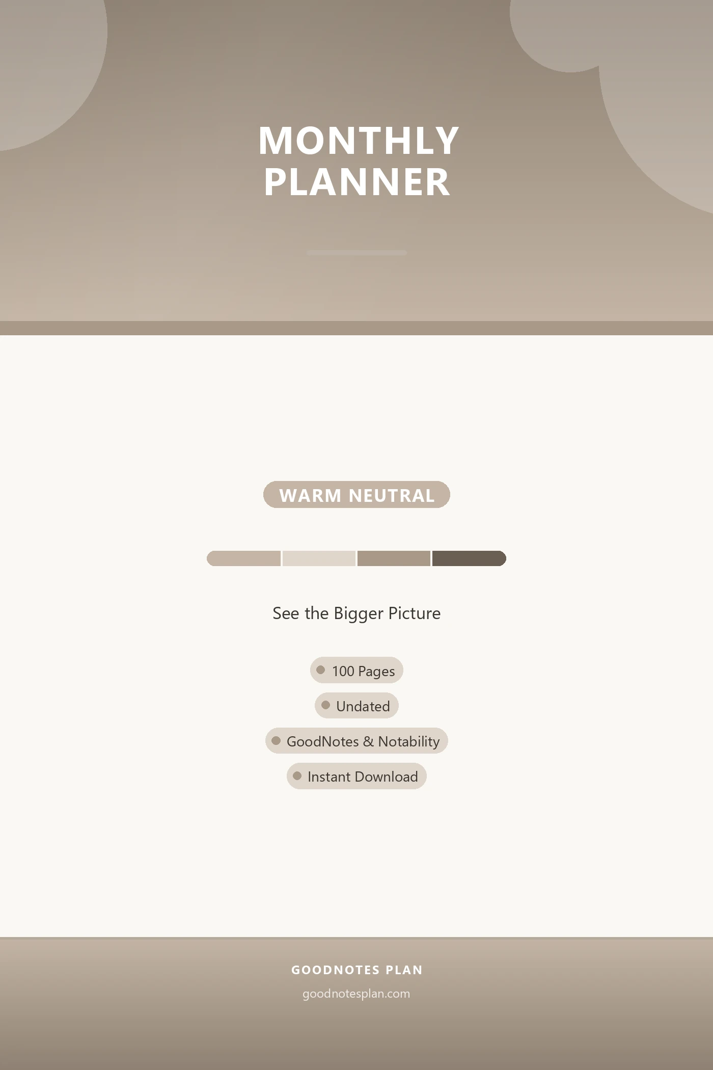 Monthly Planner — Warm Neutral cover