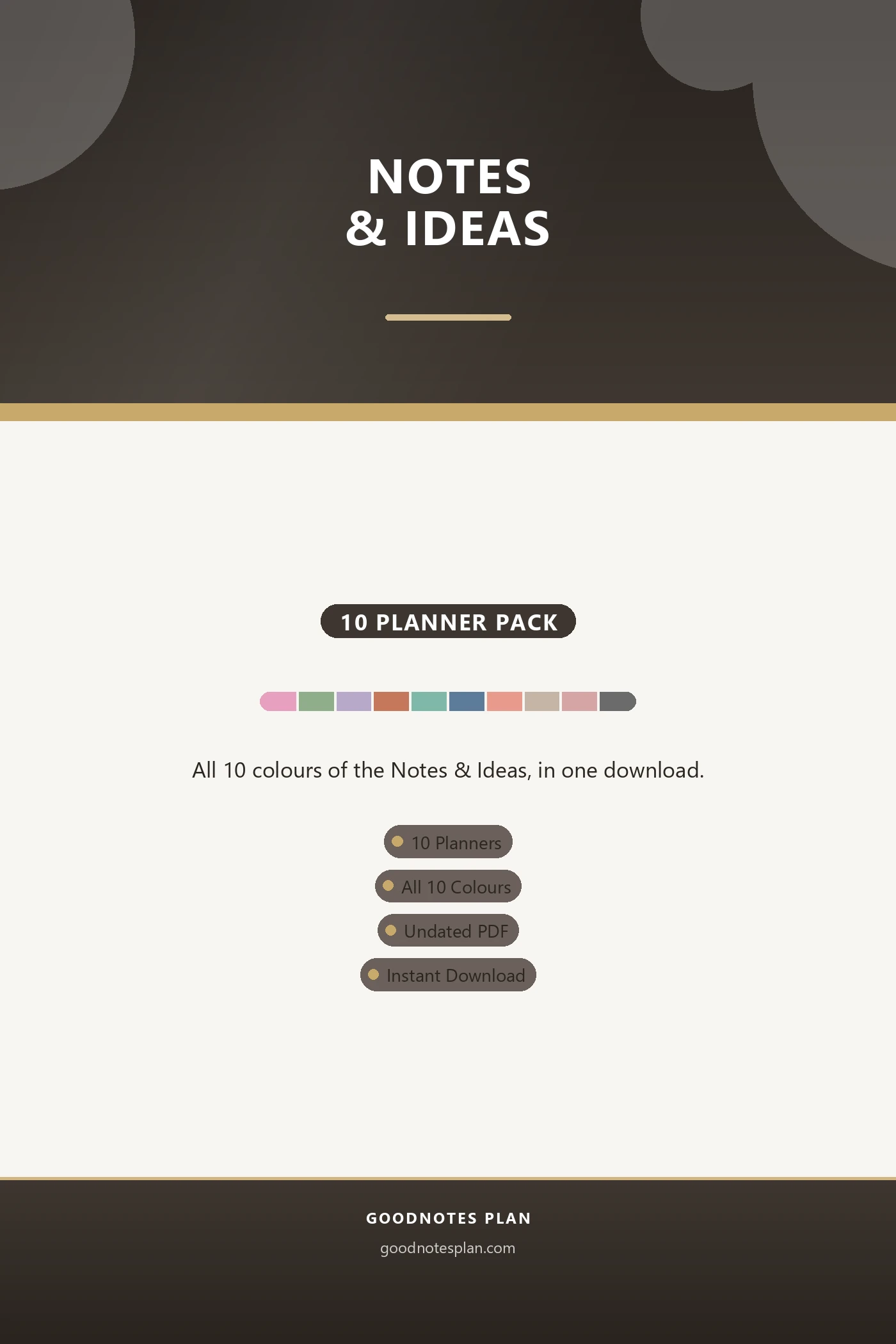 Notes & Ideas — Full Color Pack (10 planners) cover