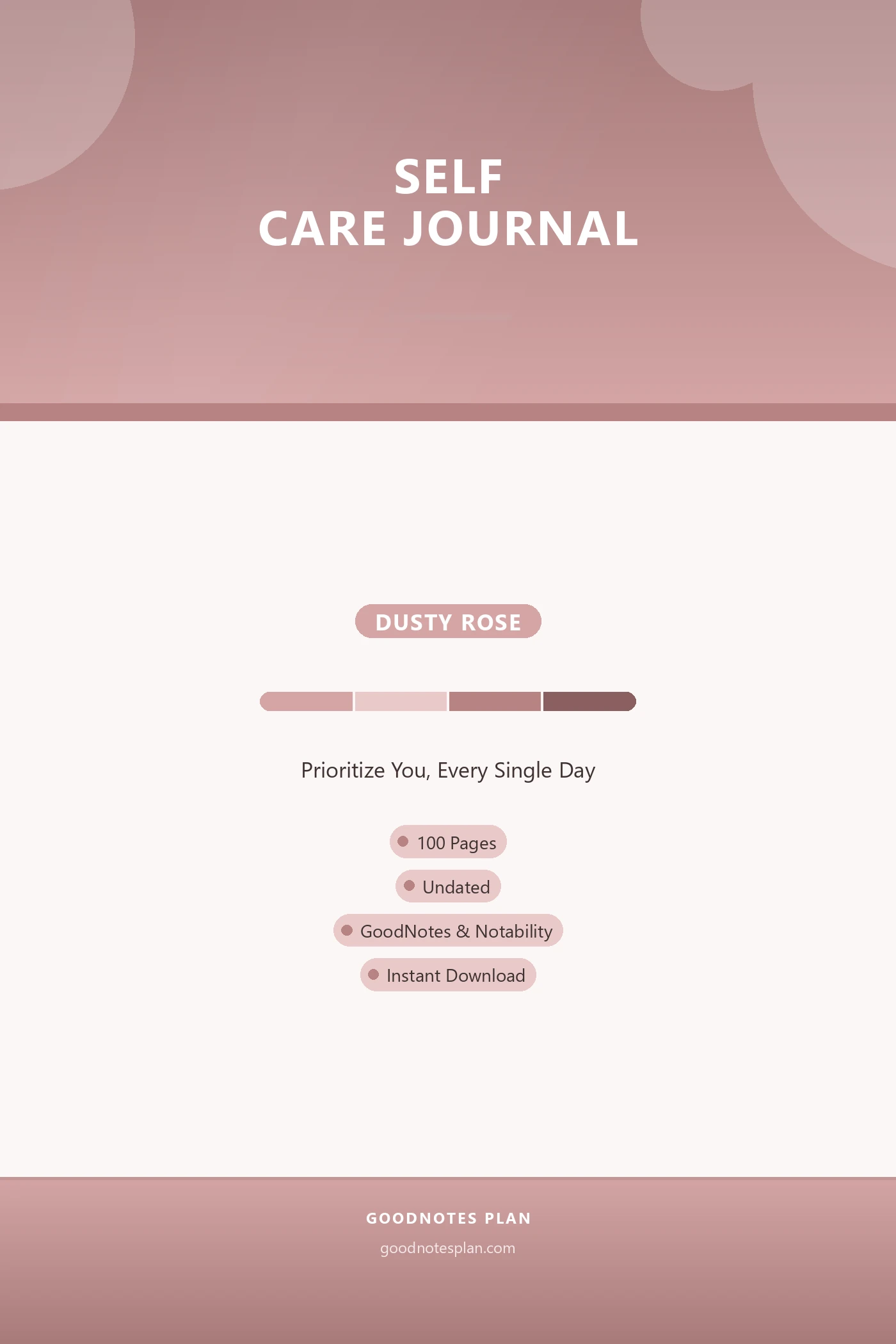 Self Care Journal — Dusty Rose cover