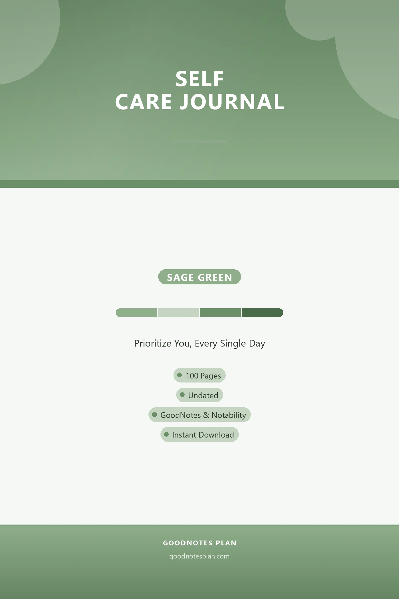 Self Care Journal — Sage Green cover