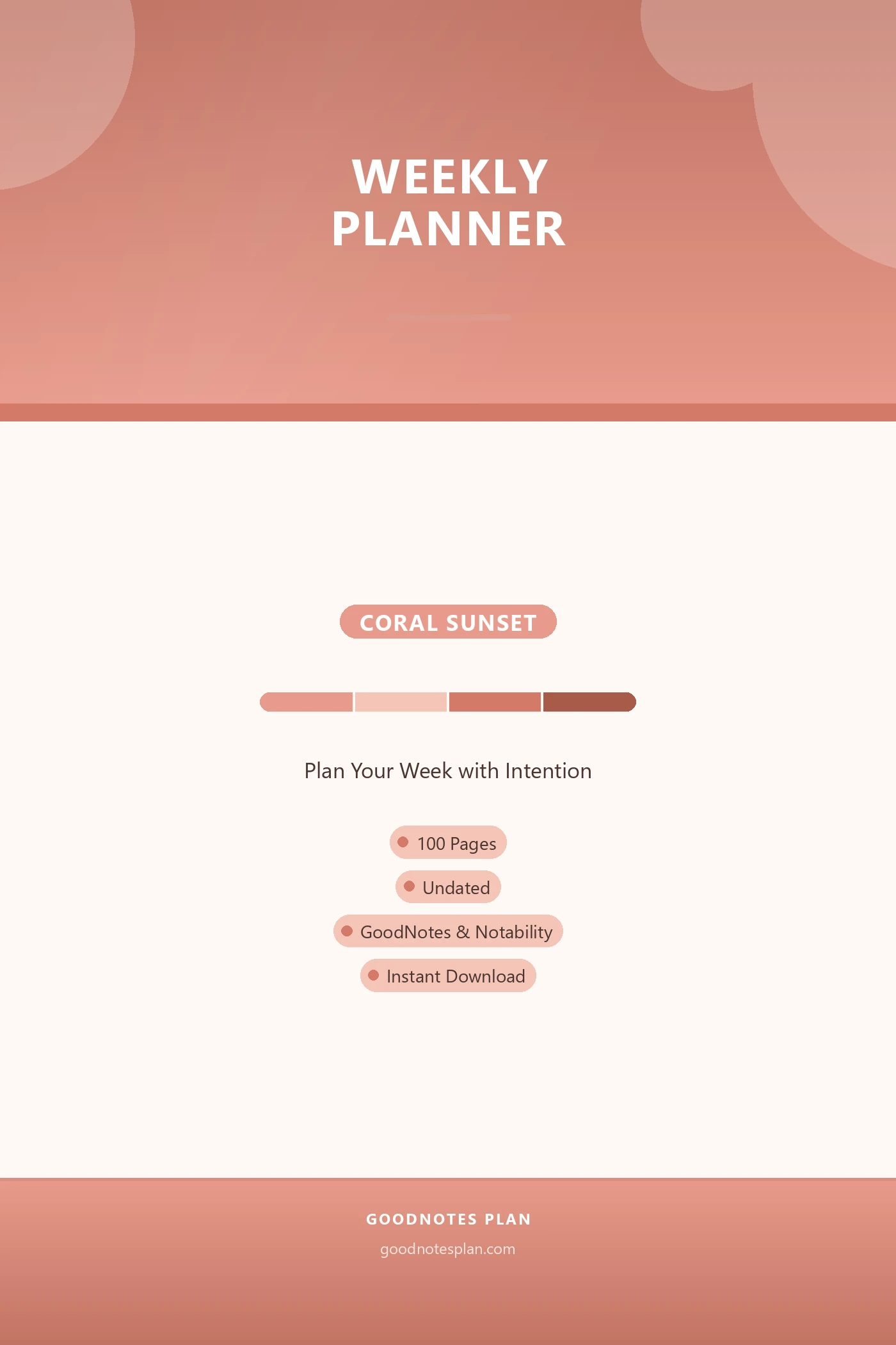 Weekly Planner — Coral Sunset cover
