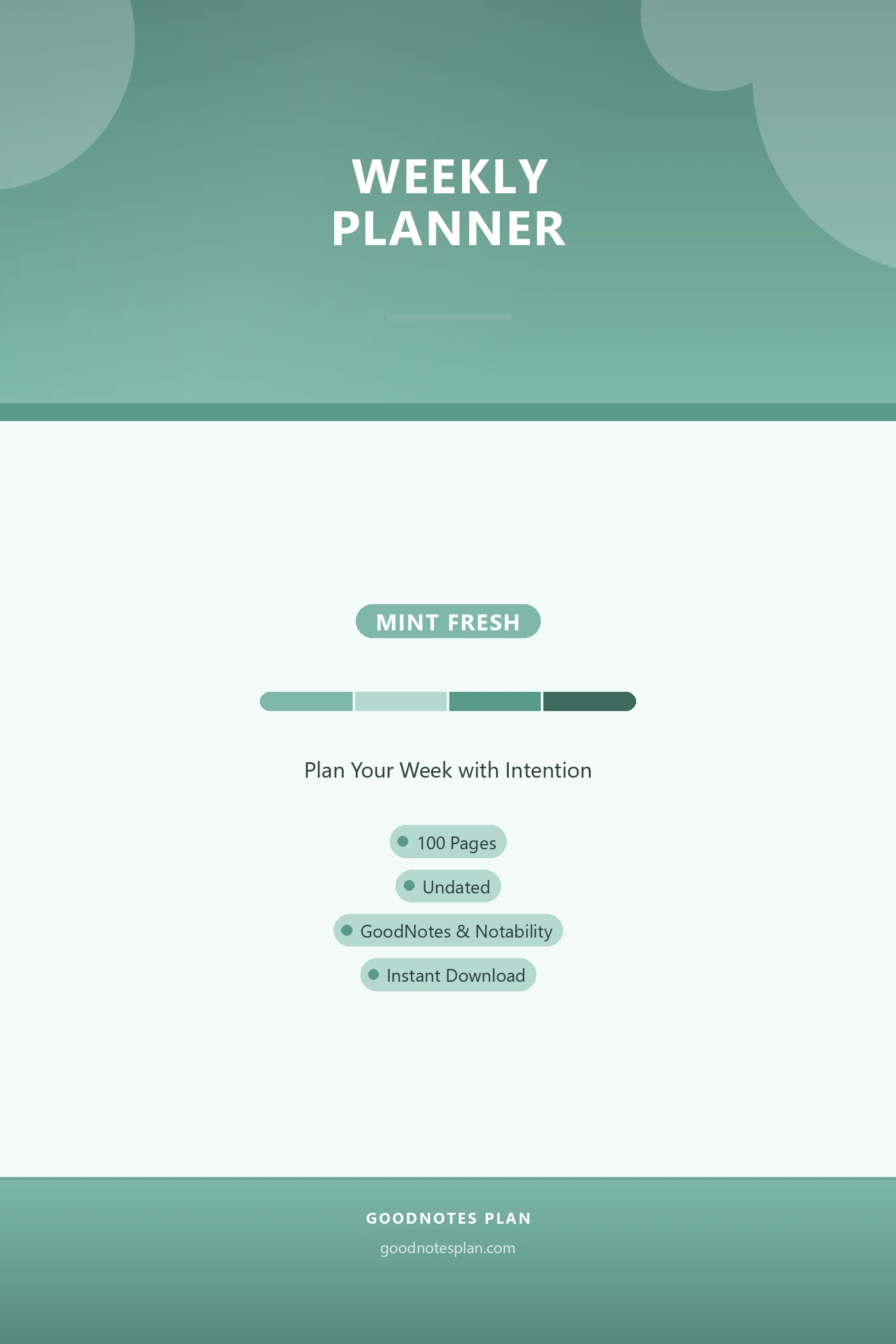 Weekly Planner — Mint Fresh cover