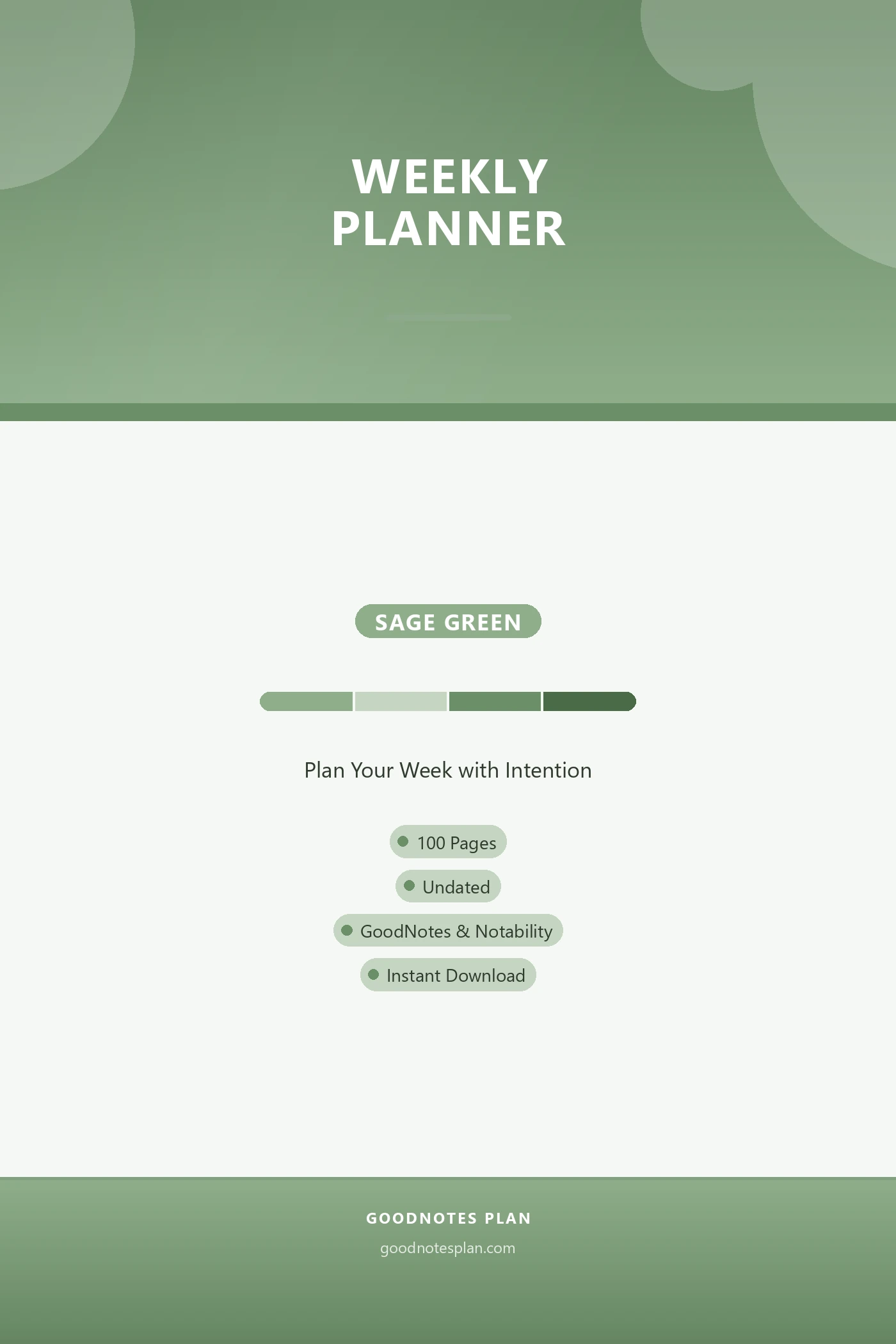 Weekly Planner — Sage Green cover