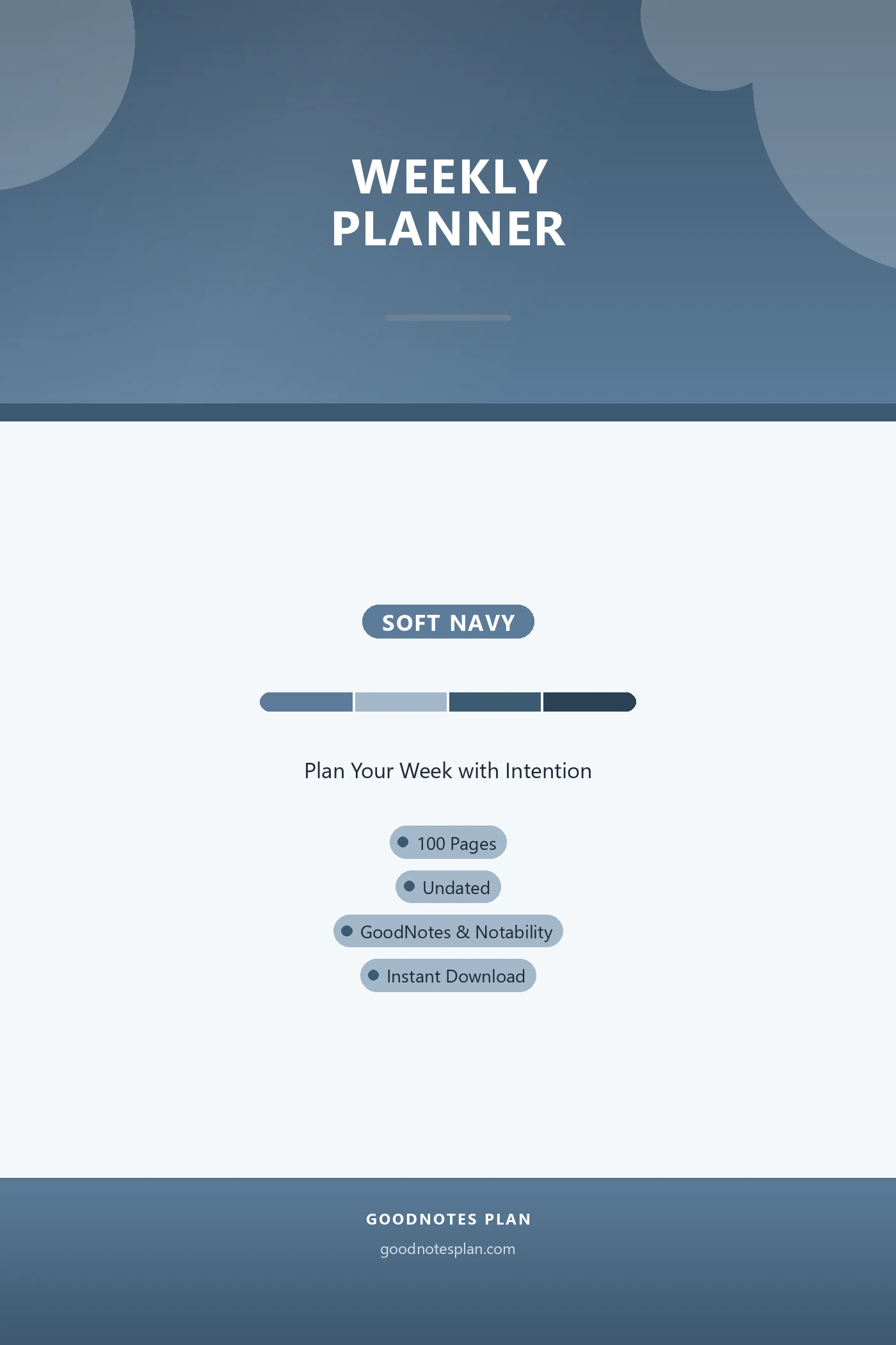 Weekly Planner — Soft Navy cover