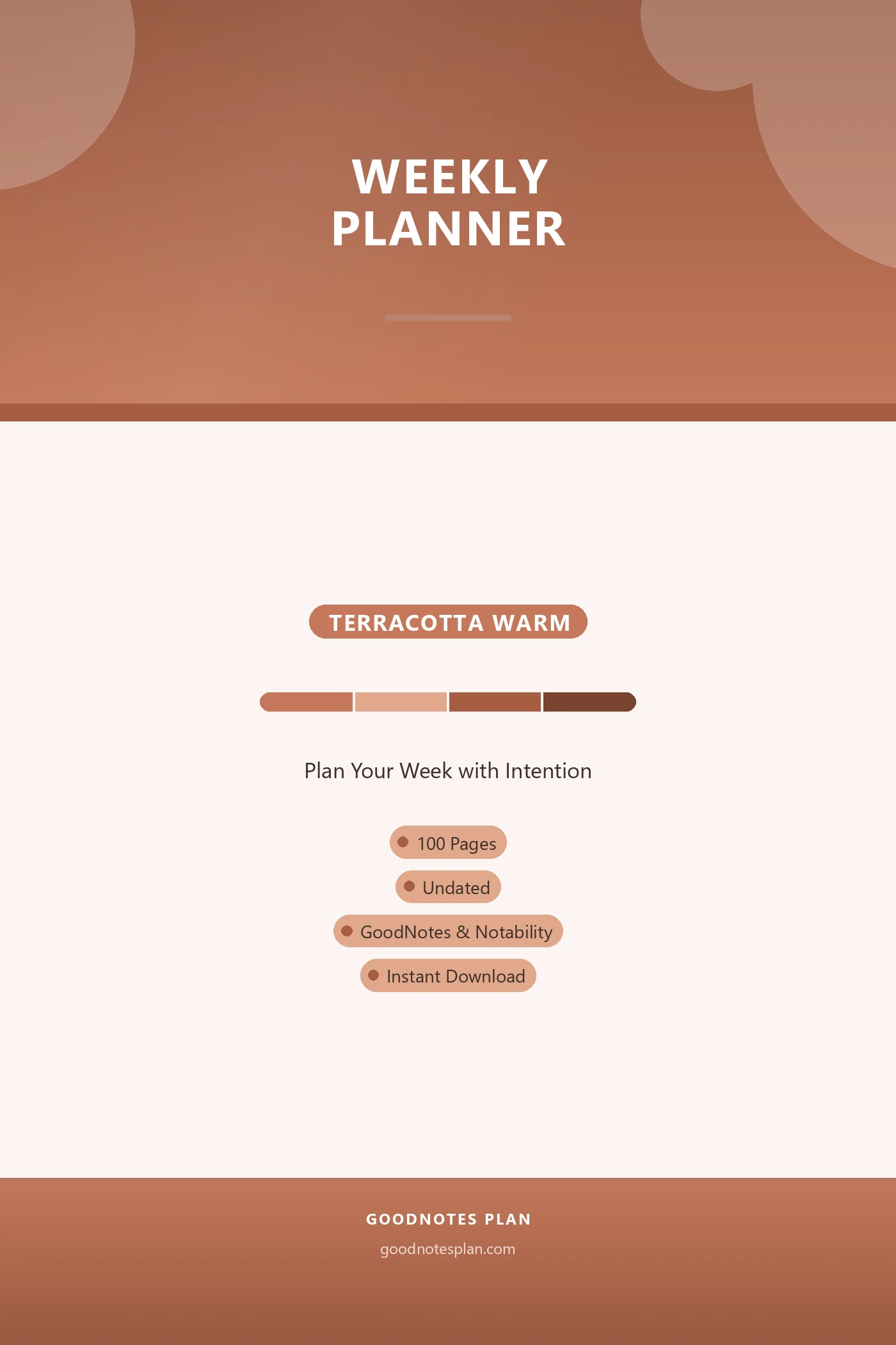 Weekly Planner — Terracotta Warm — undated digital planner cover