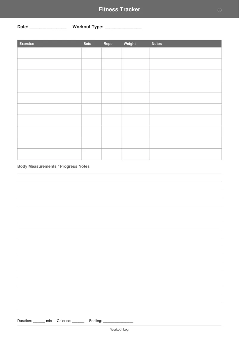 Fitness Tracker — Charcoal Minimal — page 4 preview
