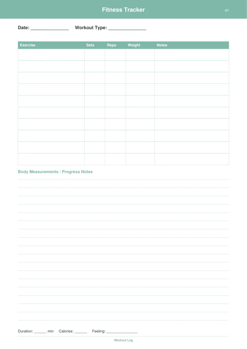 Fitness Tracker — Mint Fresh — page 2 preview