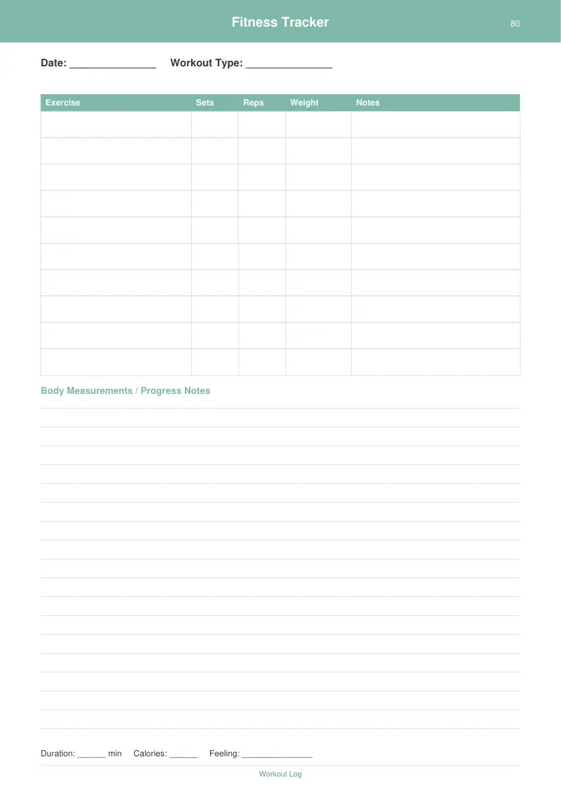 Fitness Tracker — Mint Fresh — page 4 preview