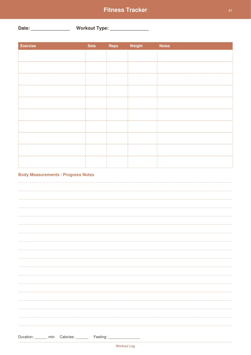 Fitness Tracker — Terracotta Warm — page 2 preview