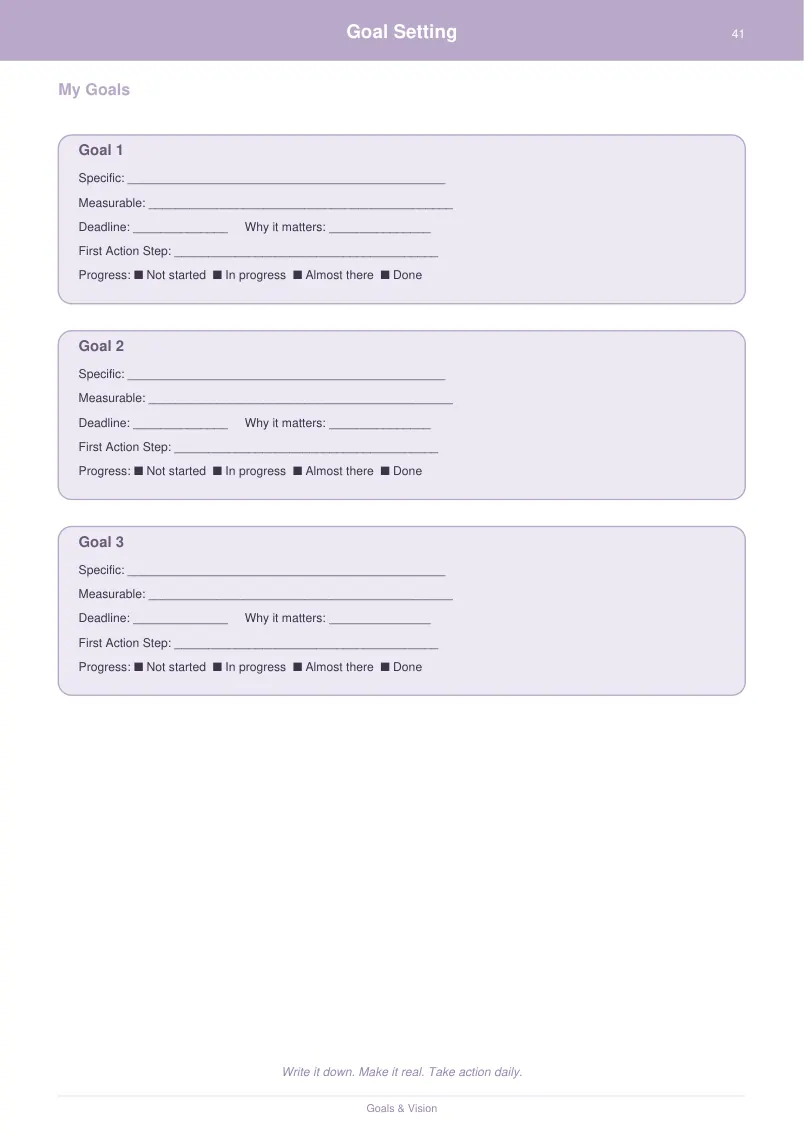 Goal Setting — Lavender Dream — page 2 preview