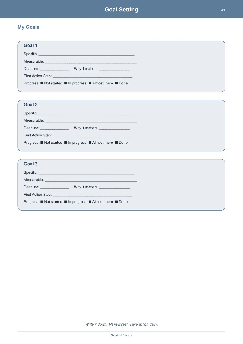 Goal Setting — Soft Navy — page 2 preview