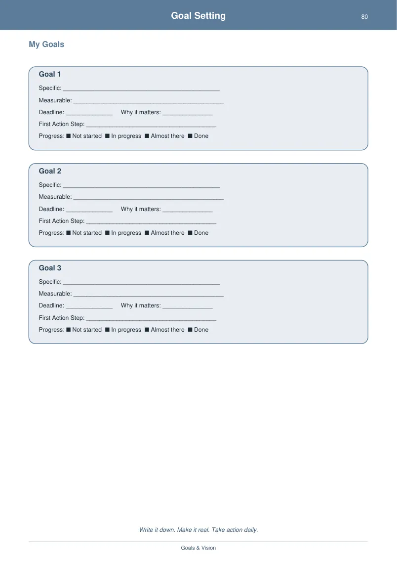Goal Setting — Soft Navy — page 4 preview
