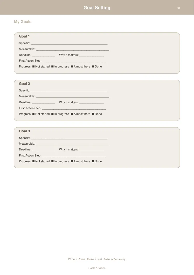 Goal Setting — Warm Neutral — page 4 preview