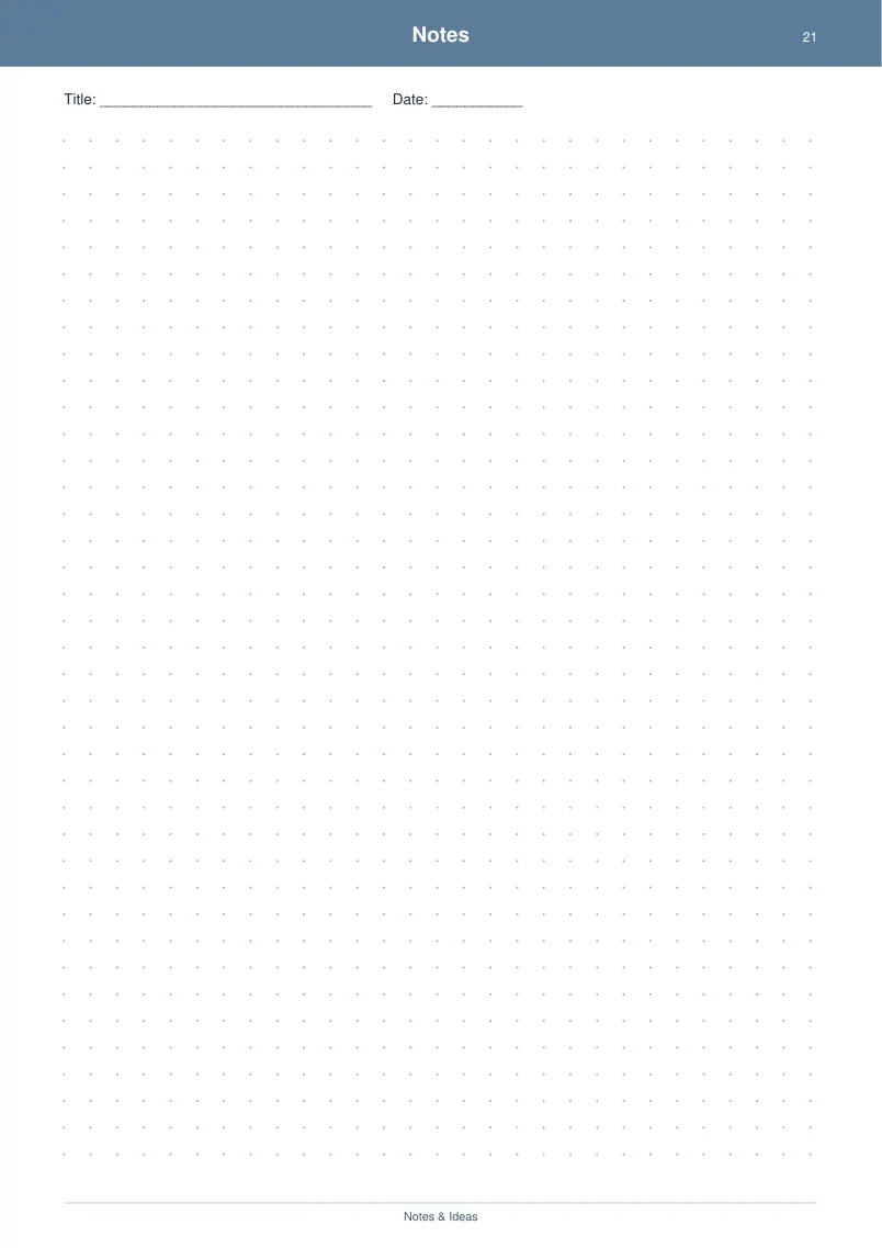 Notes & Ideas — Soft Navy — page 1 preview
