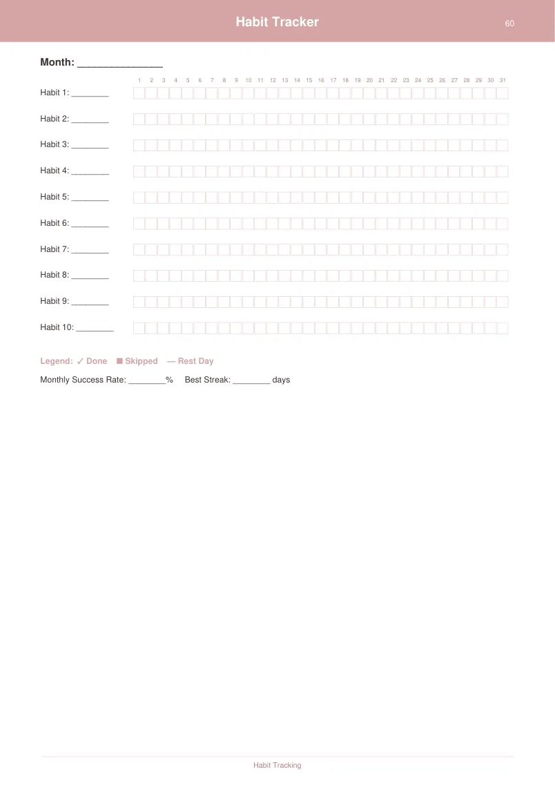 Weekly Planner — Dusty Rose — page 3 preview