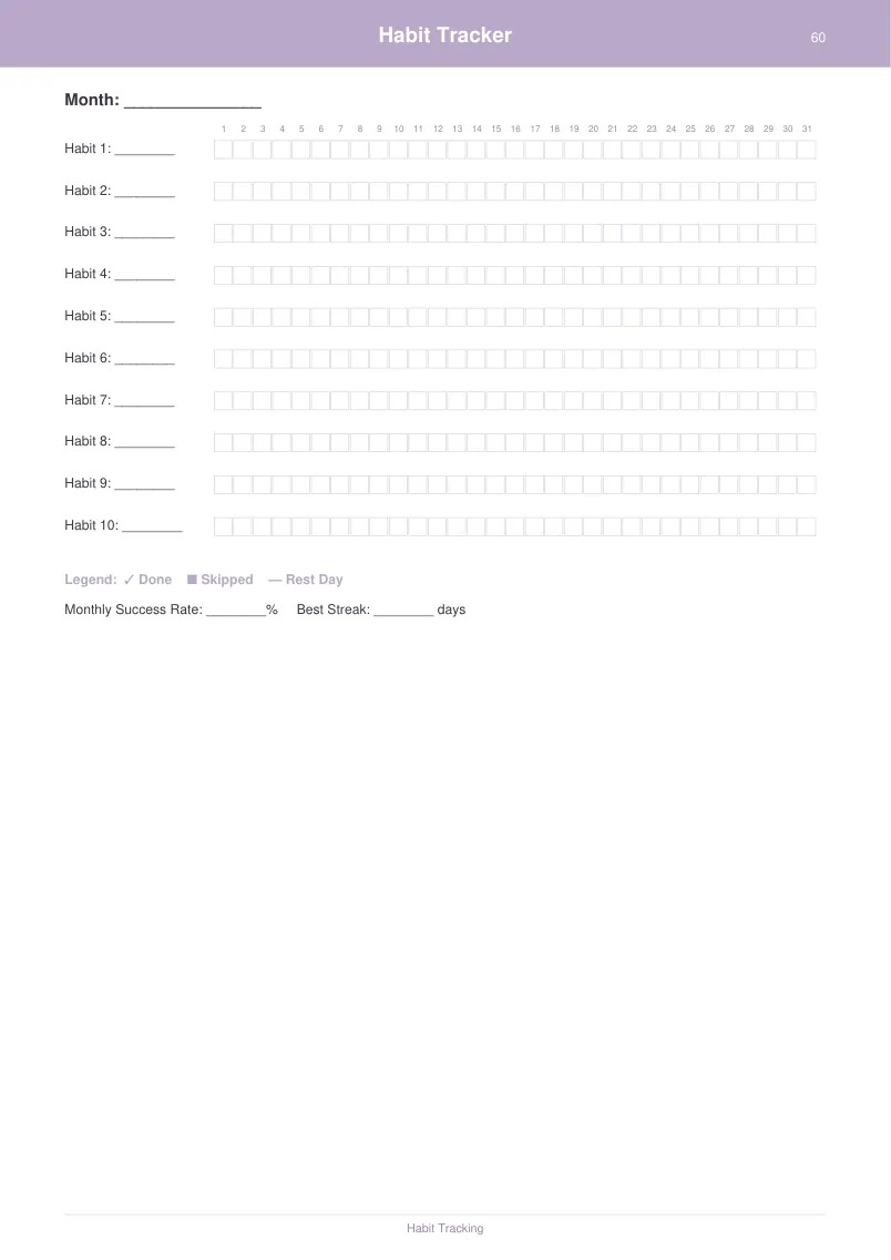 Weekly Planner — Lavender Dream — page 3 preview