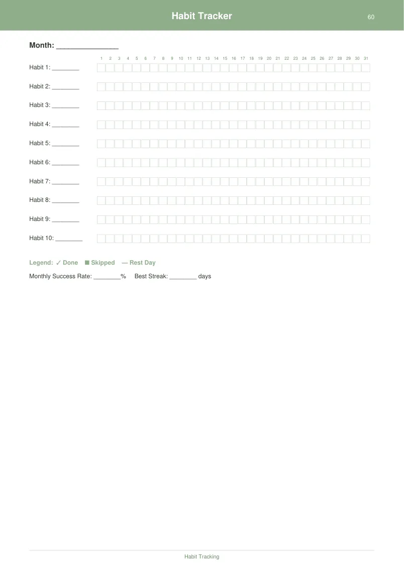 Weekly Planner — Sage Green — page 3 preview