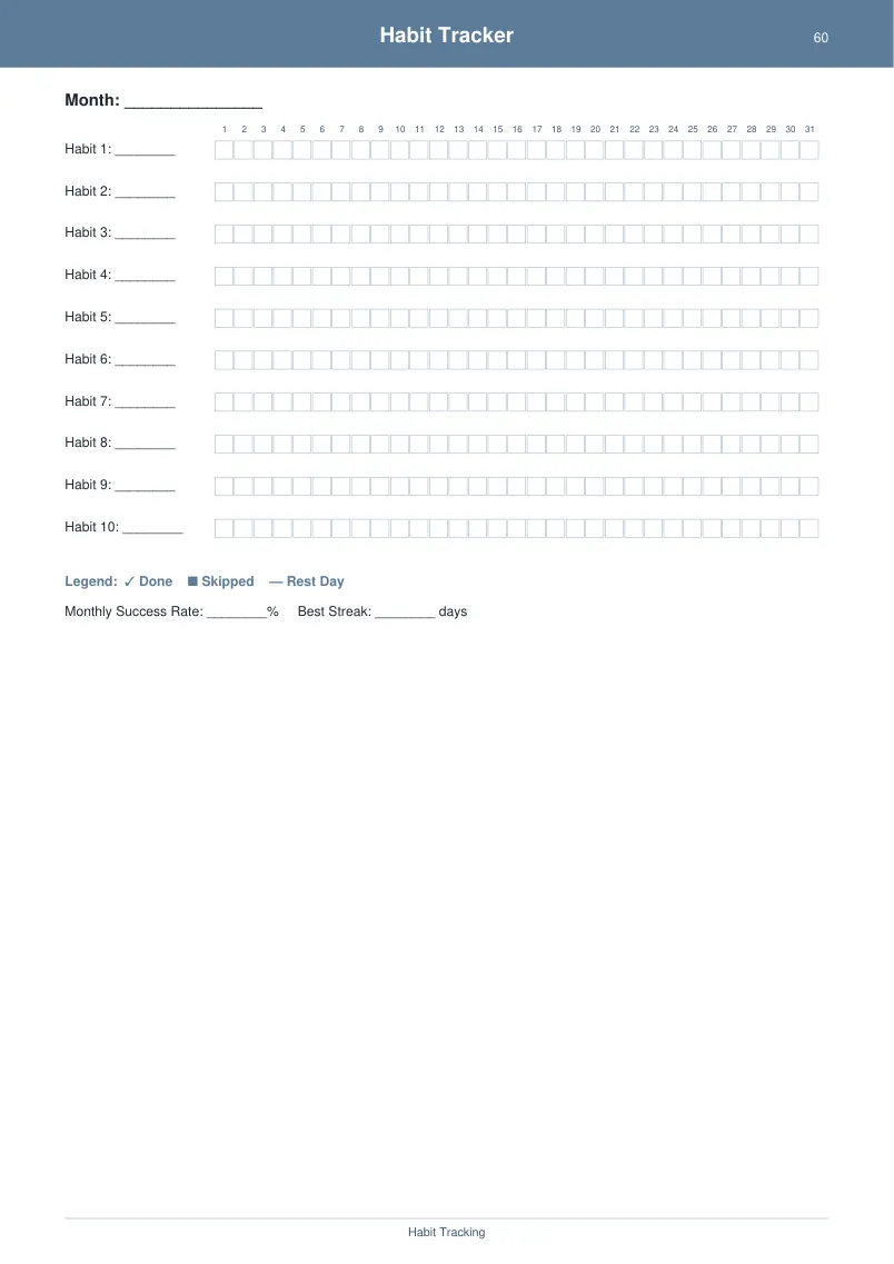 Weekly Planner — Soft Navy — page 3 preview